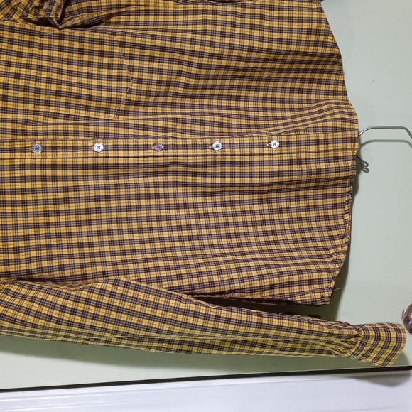 Women's Steven Alan lightweight bumblebee yellow red black button up M - Picture 3 of 7